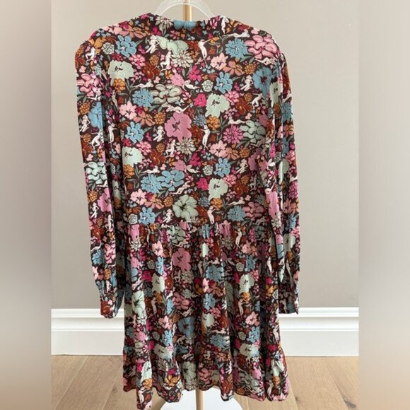 FRNCH Paris Adellia Expression Woven Floral Patterned Boho Dress Small - Picture 7 of 9